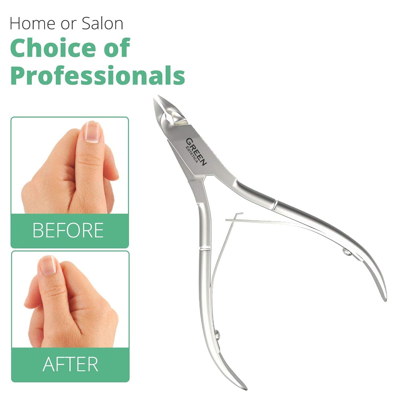 Professional Cuticle Trimmer Nail Cuticle Cutter Stainless Steel Cuticle Nippers with Sharp Blades Clippers Manicure Tools Double Spring for Nail Care Pedicure Nail Tool (Silver)