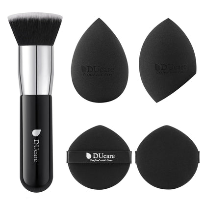 Makeup Sponges with Foundation Brush Makeup Puff Blending Foundation Sponge for Liquid BB Cream Mineral Powder Buffing Stippling
