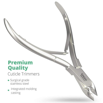 Professional Cuticle Trimmer Nail Cuticle Cutter Stainless Steel Cuticle Nippers with Sharp Blades Clippers Manicure Tools Double Spring for Nail Care Pedicure Nail Tool (Silver)