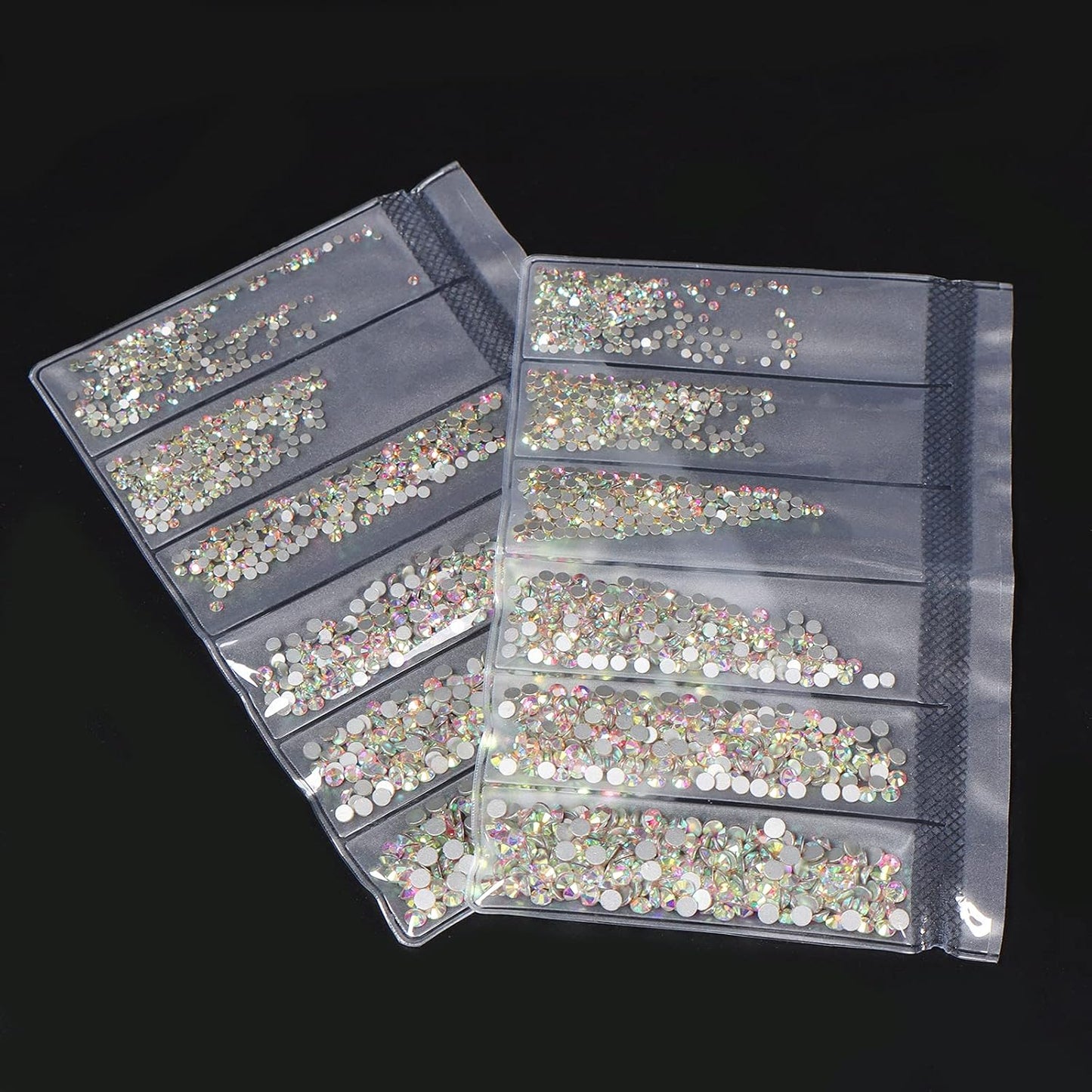 Rhinestones for Bedazzling - 3456Pcs Glass Flatback Rhinestones for Nails Art & Crafting, Bulk Crystal AB Gems in 6 Sizes (SS4-SS12), Non-Hotfix Diamantes for Clothing, Shoes, Tumblers DIY