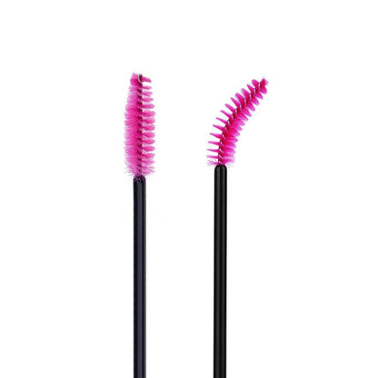 100PCS Disposable Eyelash Brushes, Rose Mascara Wands Applicator Makeup Kits, Eyelash Spoolies Brushes for Eyelash Extensions and Eyebrows