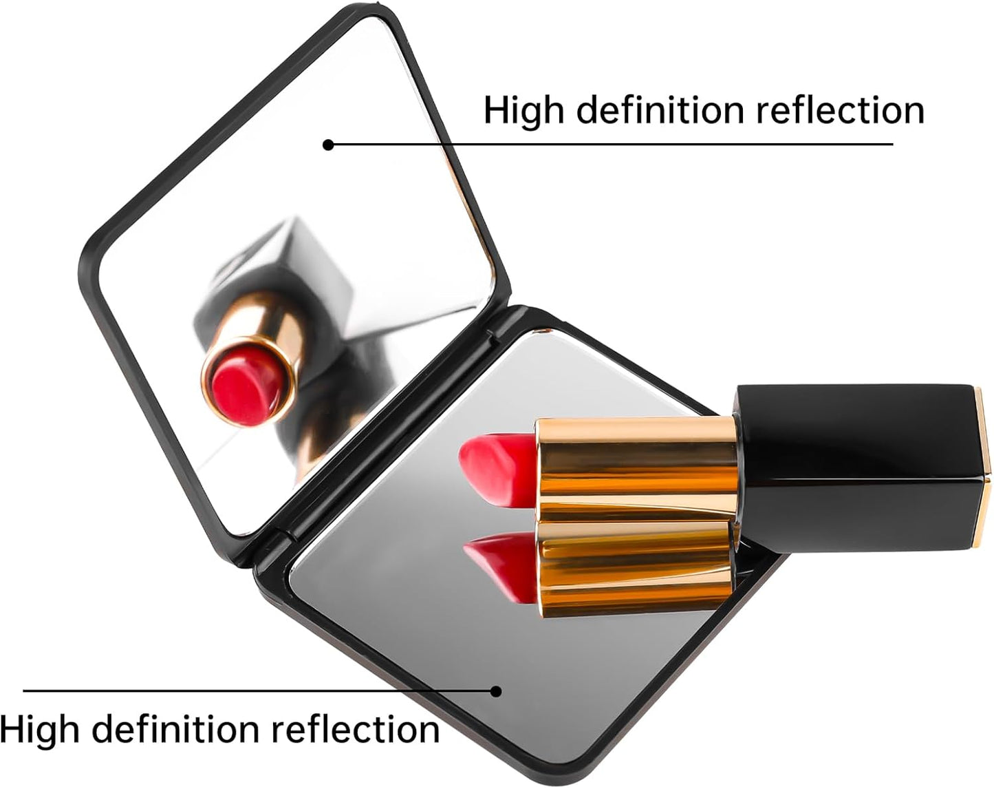 2 Pack Compact Vanity Mirror Portable Travel Mirror Cute Pocket Cosmetic Mirrors Double-Sided Frosted True View Mirror for Women Purses Handbag Wallet Office
