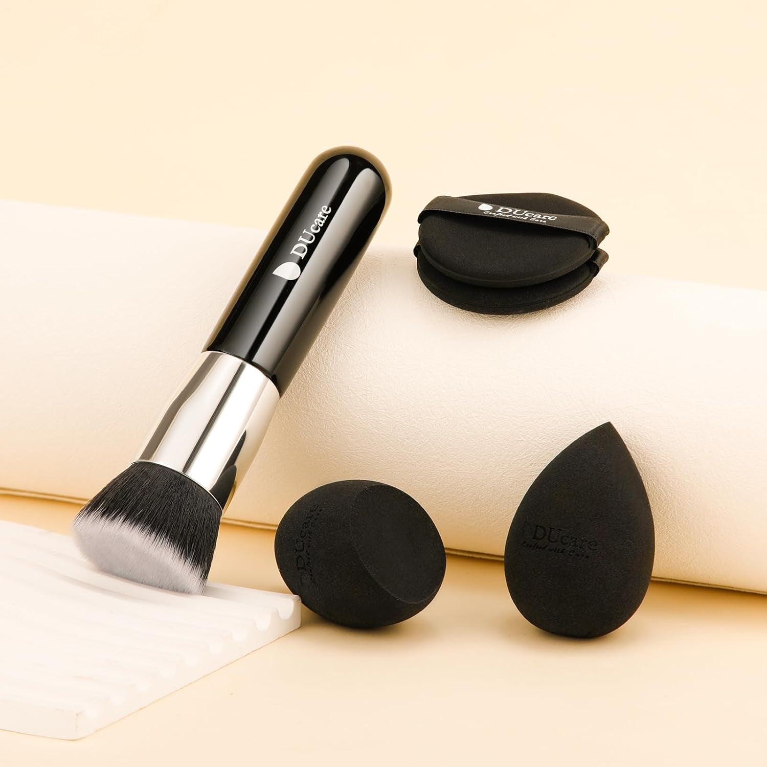 Makeup Sponges with Foundation Brush Makeup Puff Blending Foundation Sponge for Liquid BB Cream Mineral Powder Buffing Stippling