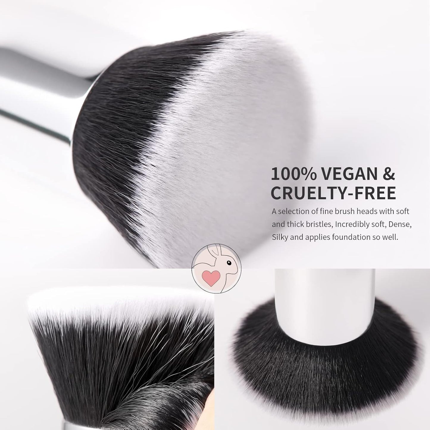 Makeup Sponges with Foundation Brush Makeup Puff Blending Foundation Sponge for Liquid BB Cream Mineral Powder Buffing Stippling