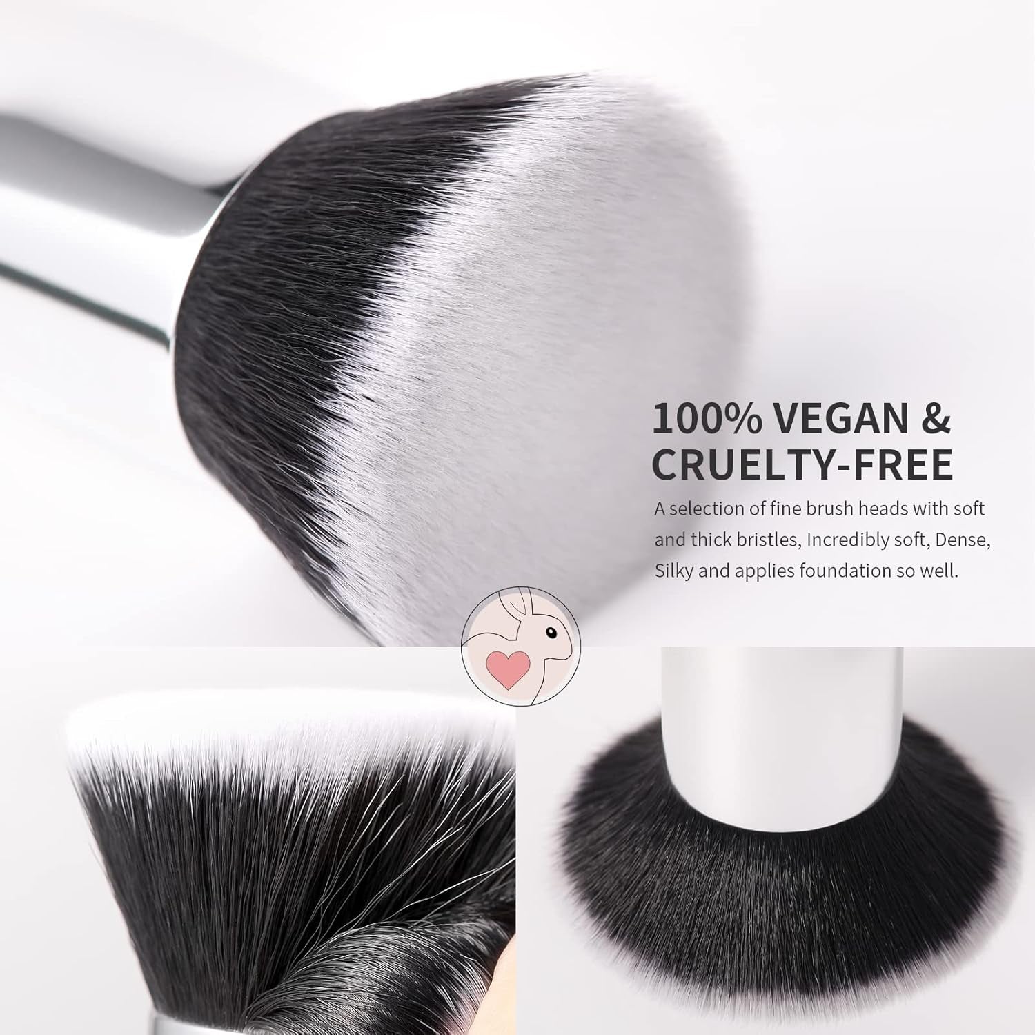 Makeup Sponges with Foundation Brush Makeup Puff Blending Foundation Sponge for Liquid BB Cream Mineral Powder Buffing Stippling