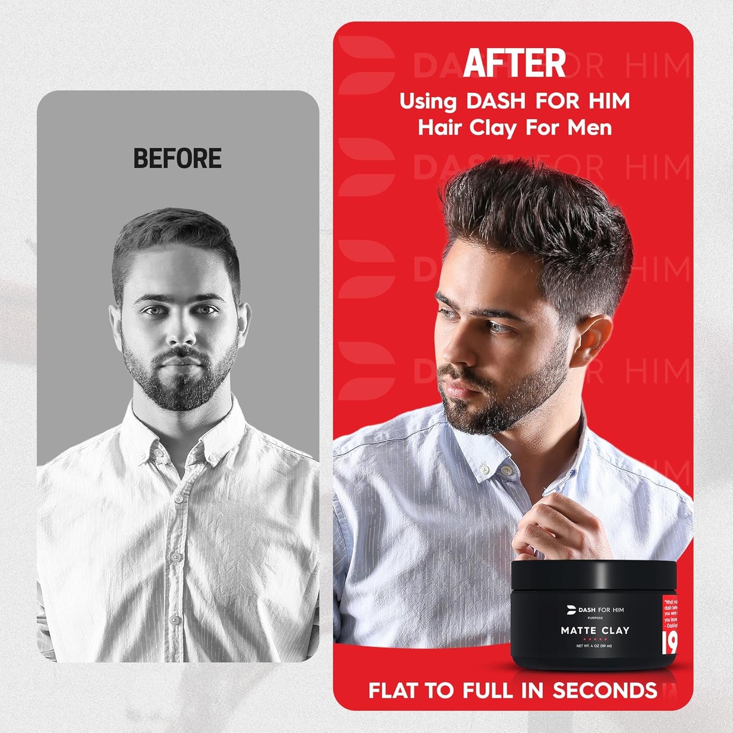 Hair Clay for Men - Matte Finish | Medium Hold, Adds Volume & Texture | Scented, Clean Ingredients, Non -Greasy & Easy to Wash Out | Barber-Grade Men'S Styling Clay I Made in the USA - 4Oz