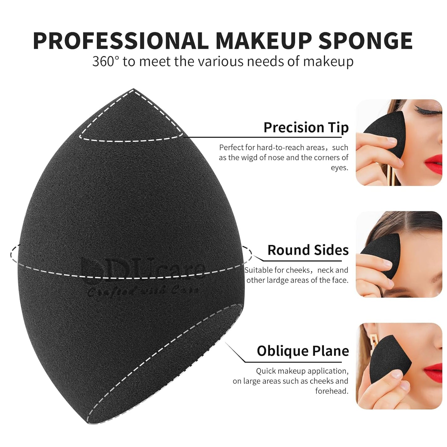 Makeup Sponges with Foundation Brush Makeup Puff Blending Foundation Sponge for Liquid BB Cream Mineral Powder Buffing Stippling