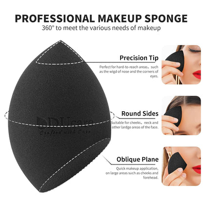 Makeup Sponges with Foundation Brush Makeup Puff Blending Foundation Sponge for Liquid BB Cream Mineral Powder Buffing Stippling