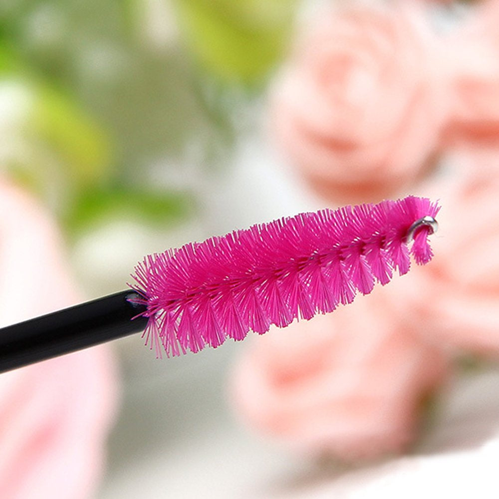100PCS Disposable Eyelash Brushes, Rose Mascara Wands Applicator Makeup Kits, Eyelash Spoolies Brushes for Eyelash Extensions and Eyebrows