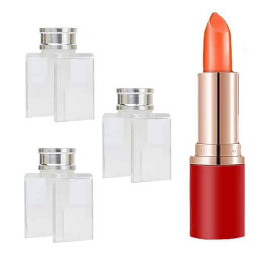 3PCS DIY Lipstick Maker Mold Silicone Filling Tube DIY Homemade Balm Makeup Cosmetic Tool Kit Single Hole Set Empty Lipstick Tube DIY, Clear